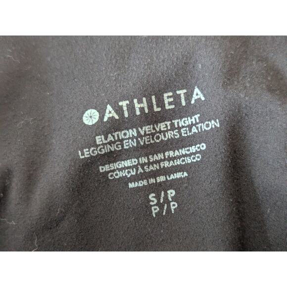 Athleta Elation Black Velvet Tights Soft Stretchy Yoga Leggings Whimsigoth Sz S - Picture 7 of 11